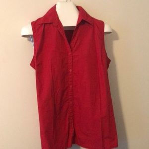Red Sleeveless Button-down Maternity Sz L (12/14)